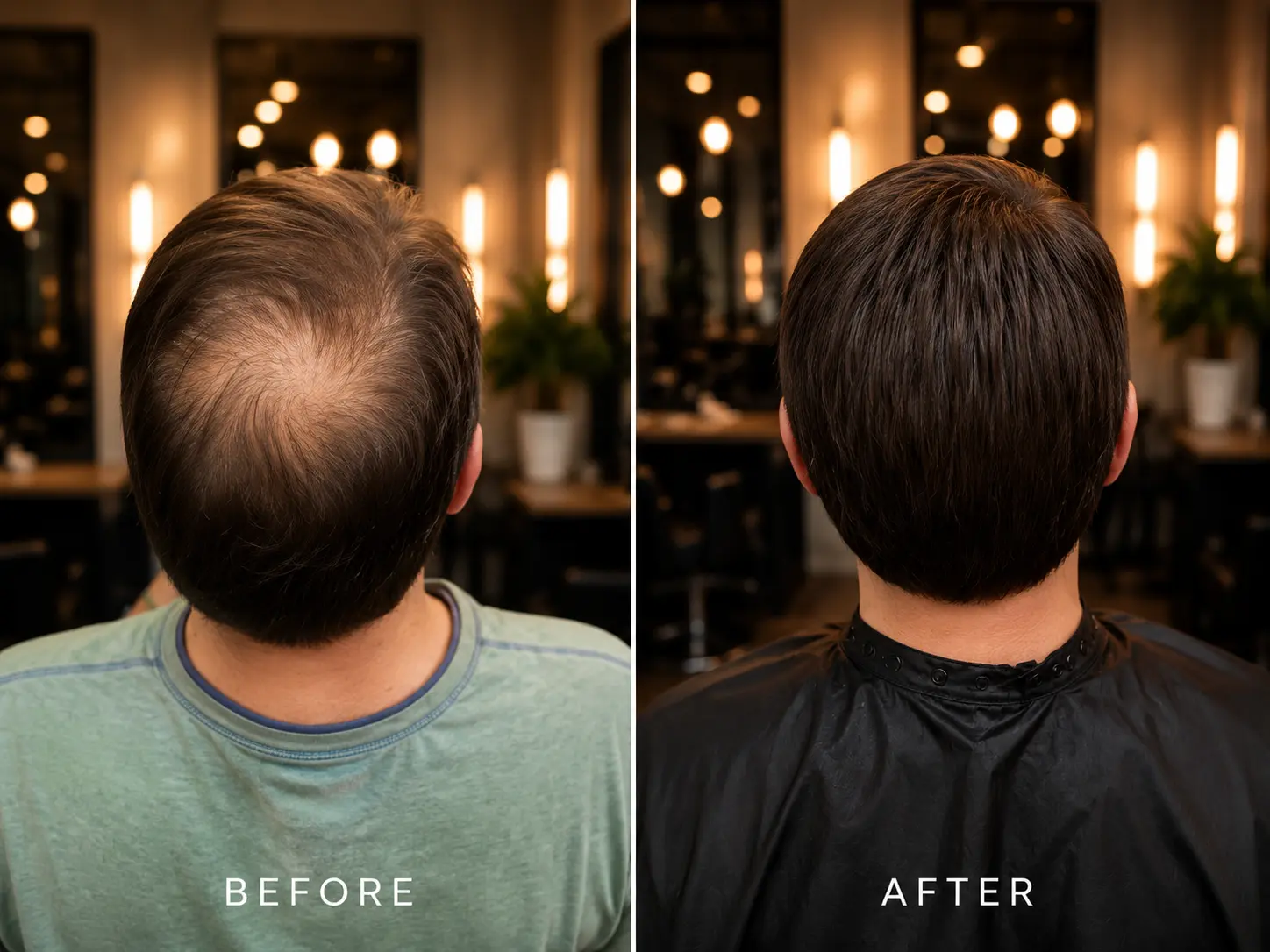 Before and after hair extensions for men in Scottsdale AZ